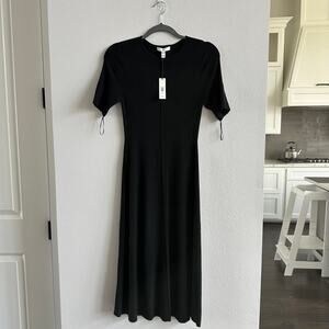 Banana Republic Black Midi Knit Dress Small Petite